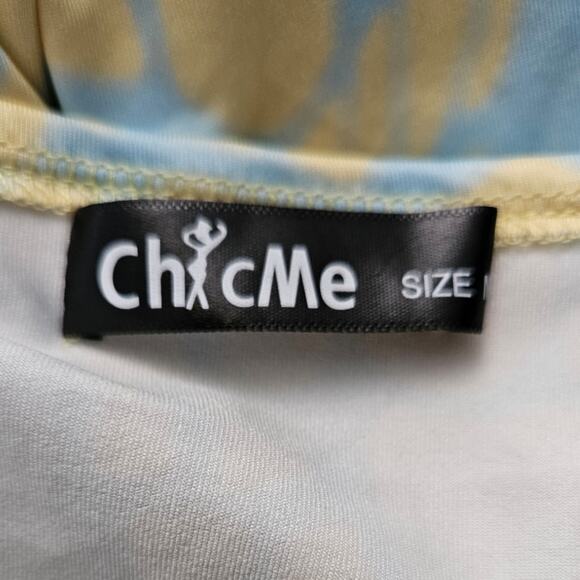 Chic Me Blue and Yellow Snake Print Strapless Dress sz M - Picture 3 of 5